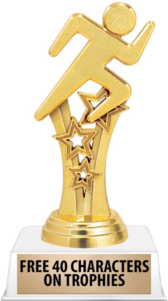 6"TROPHY ON WHITE CONTEMP BASE