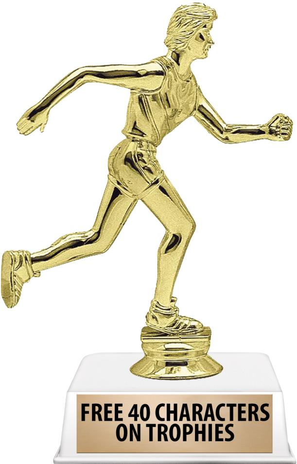 6"TROPHY ON WHITE CONTEMP BASE