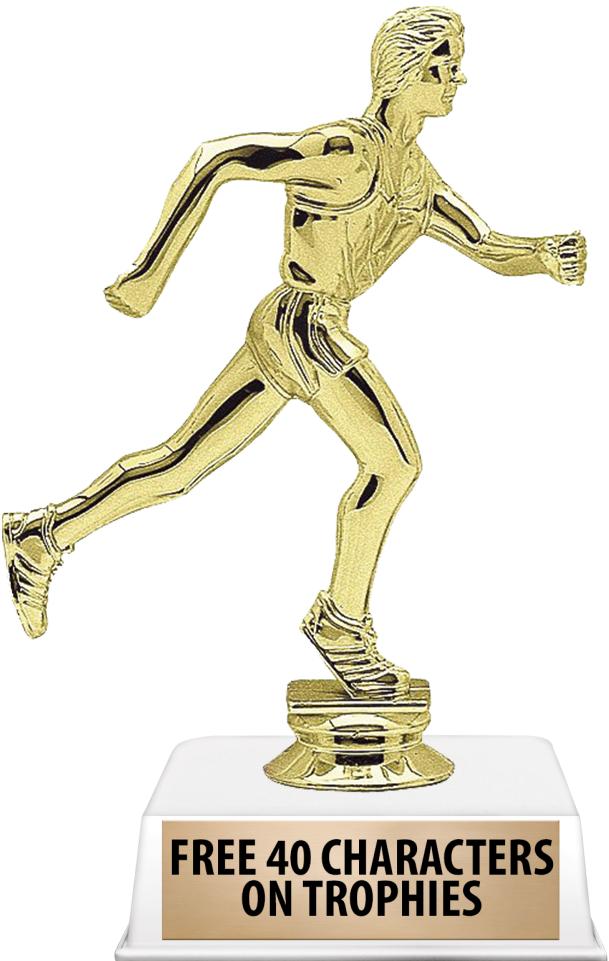 6"TROPHY ON WHITE CONTEMP BASE