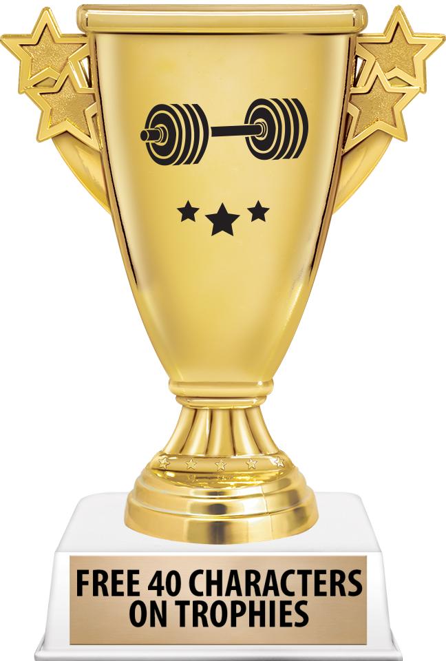 6"TROPHY ON WHITE CONTEMP BASE