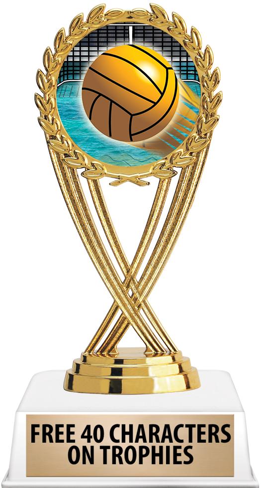 6"TROPHY ON WHITE CONTEMP BASE