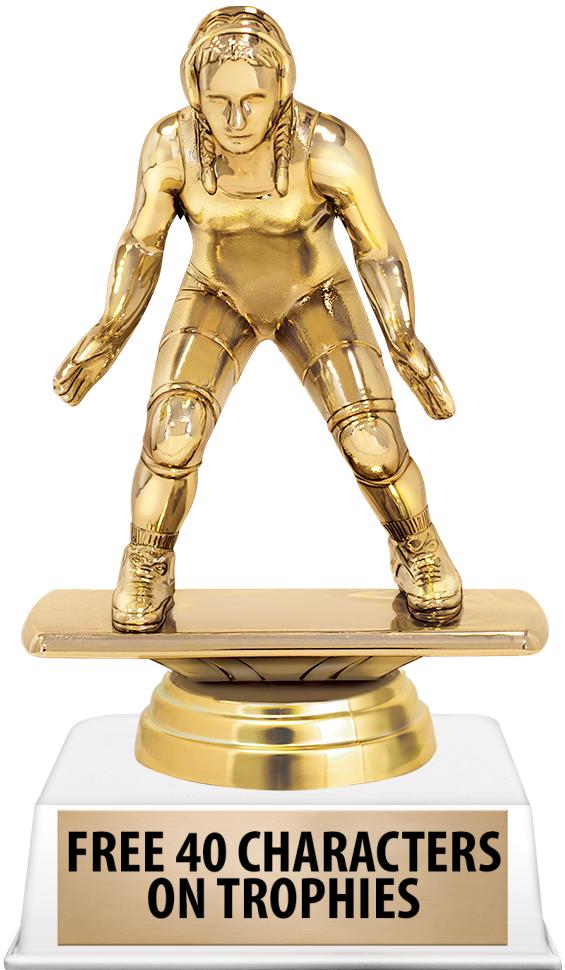 6"TROPHY ON WHITE CONTEMP BASE