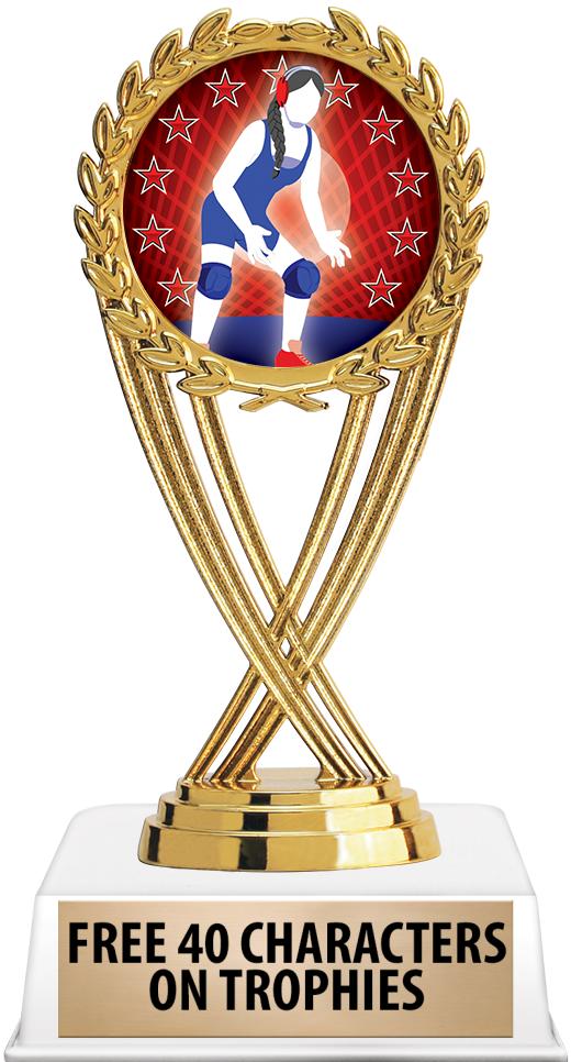 6"TROPHY ON WHITE CONTEMP BASE