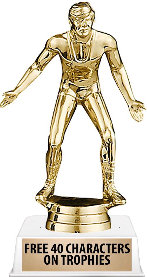 6"TROPHY ON WHITE CONTEMP BASE