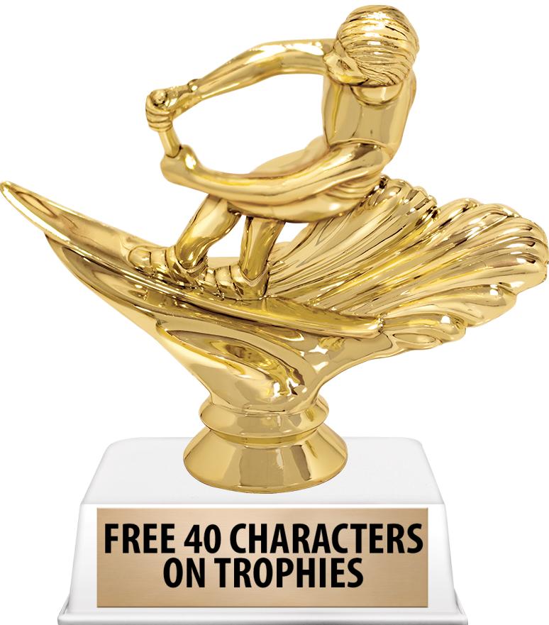 6"TROPHY ON WHITE CONTEMP BASE