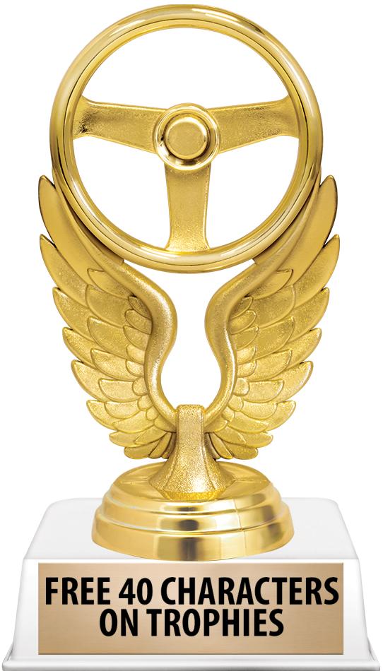 6"TROPHY ON WHITE CONTEMP BASE