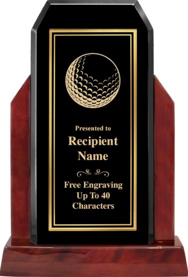 Golf Trophies Champion Glossed Wood Golf Trophy