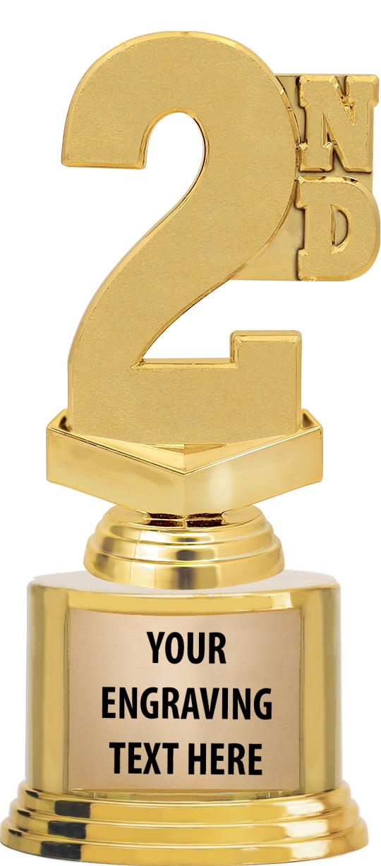 7" TROPHY ON ROUND GOLD BASE