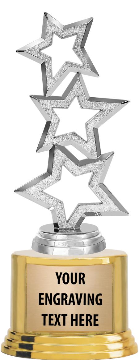 7" TROPHY ON ROUND GOLD BASE