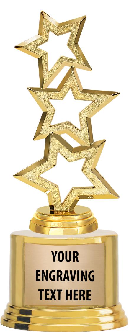 7" TROPHY ON ROUND GOLD BASE