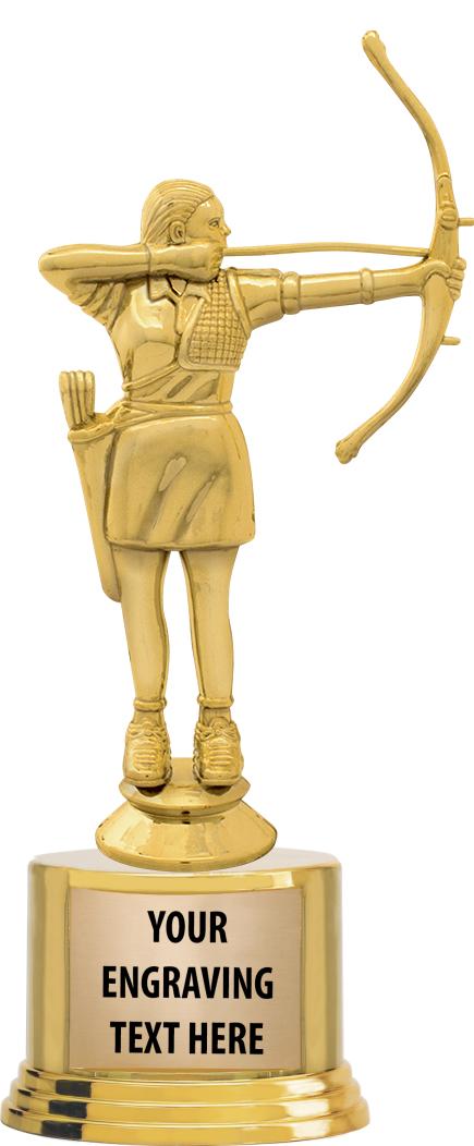 7" TROPHY ON ROUND GOLD BASE