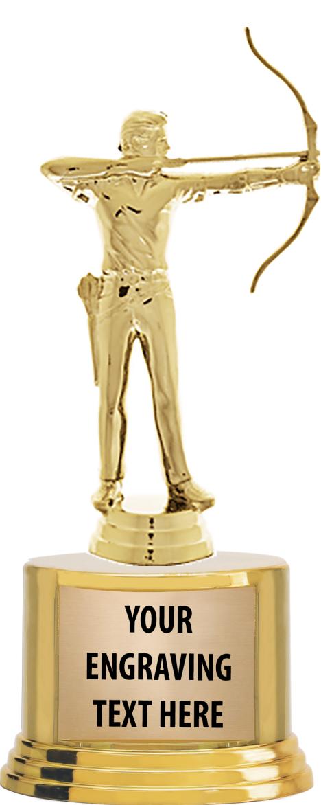 7" TROPHY ON ROUND GOLD BASE