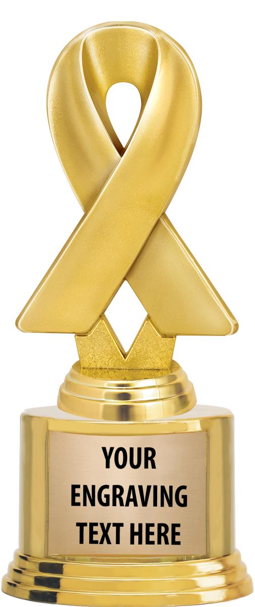 7" TROPHY ON ROUND GOLD BASE