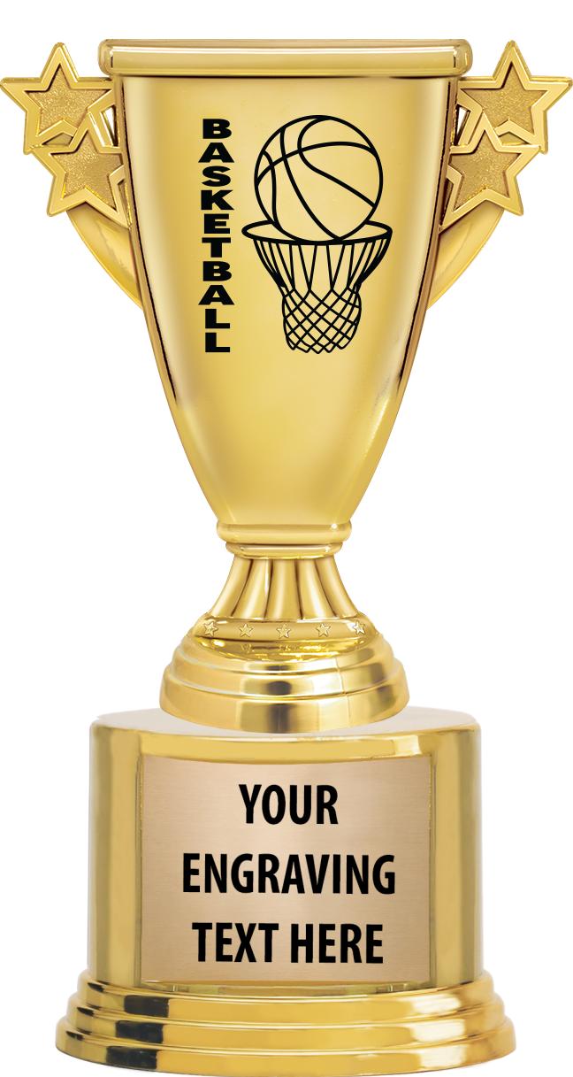 7" TROPHY ON ROUND GOLD BASE