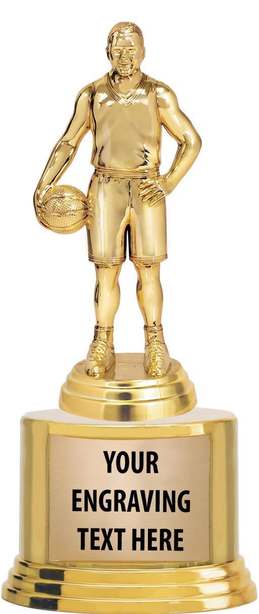 7" TROPHY ON ROUND GOLD BASE