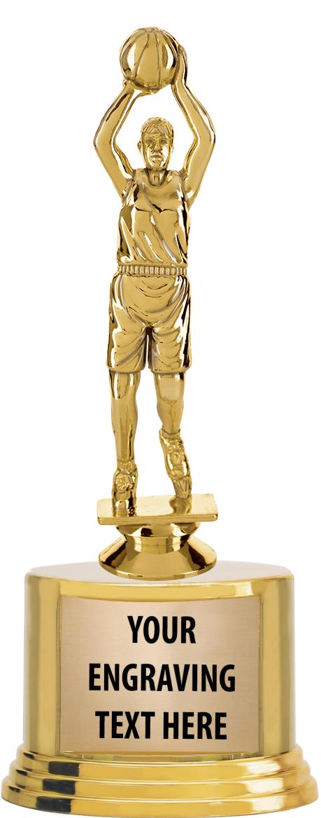 7" TROPHY ON ROUND GOLD BASE