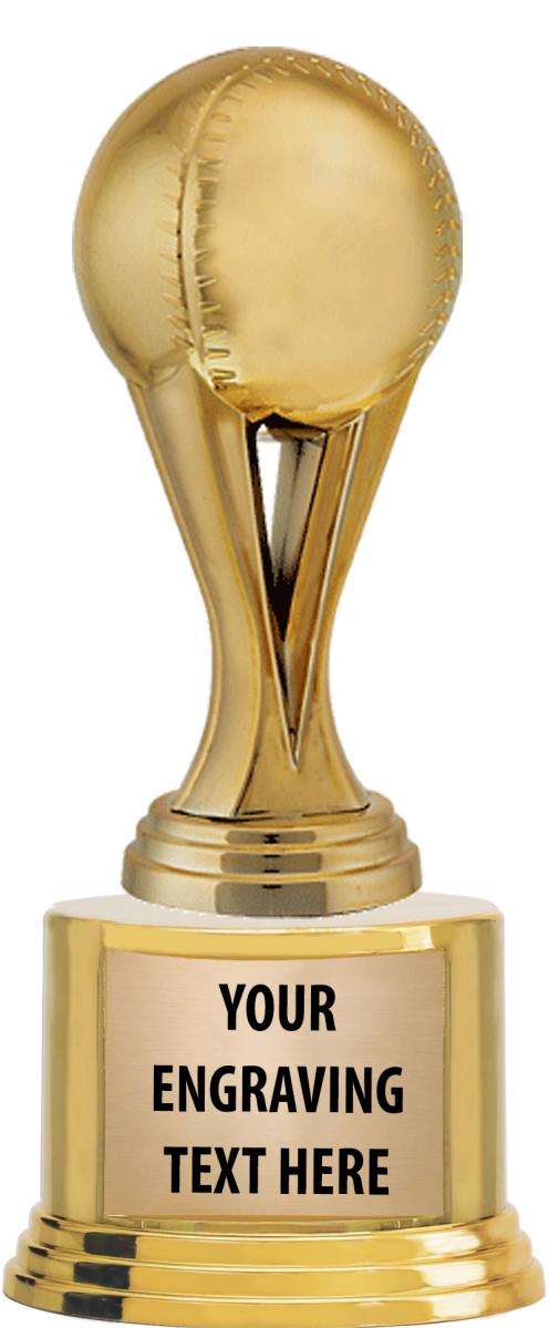 7" TROPHY ON ROUND GOLD BASE