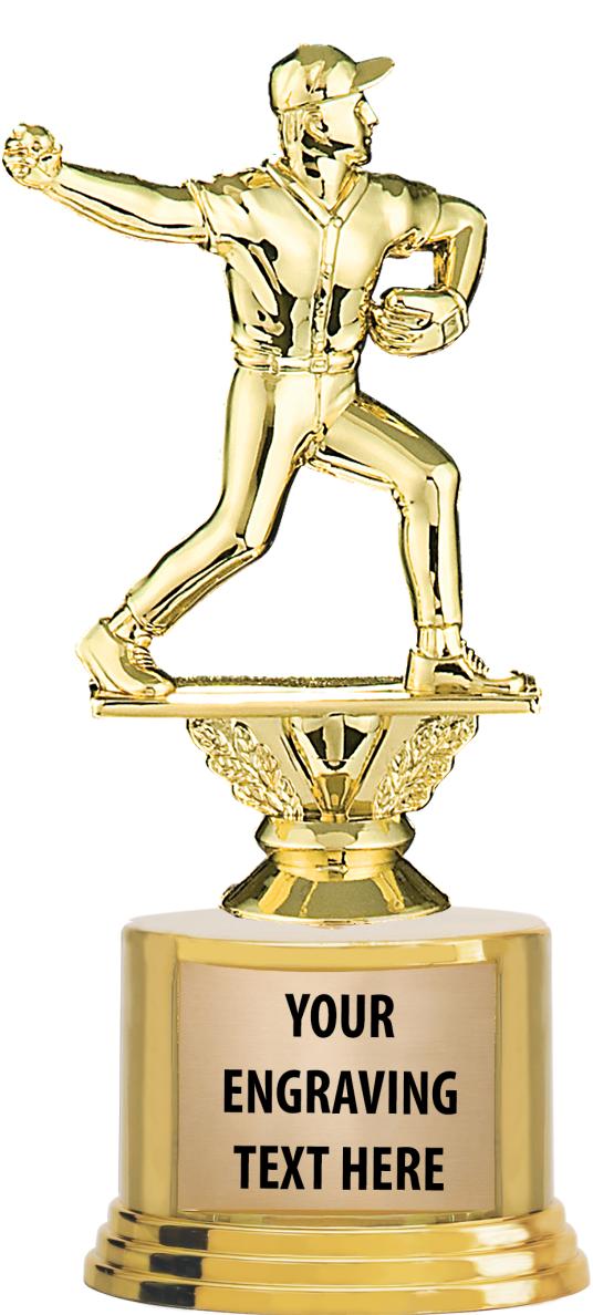 7" TROPHY ON ROUND GOLD BASE