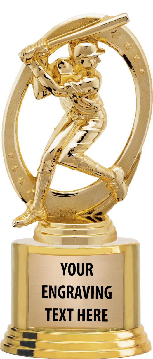 7" TROPHY ON ROUND GOLD BASE