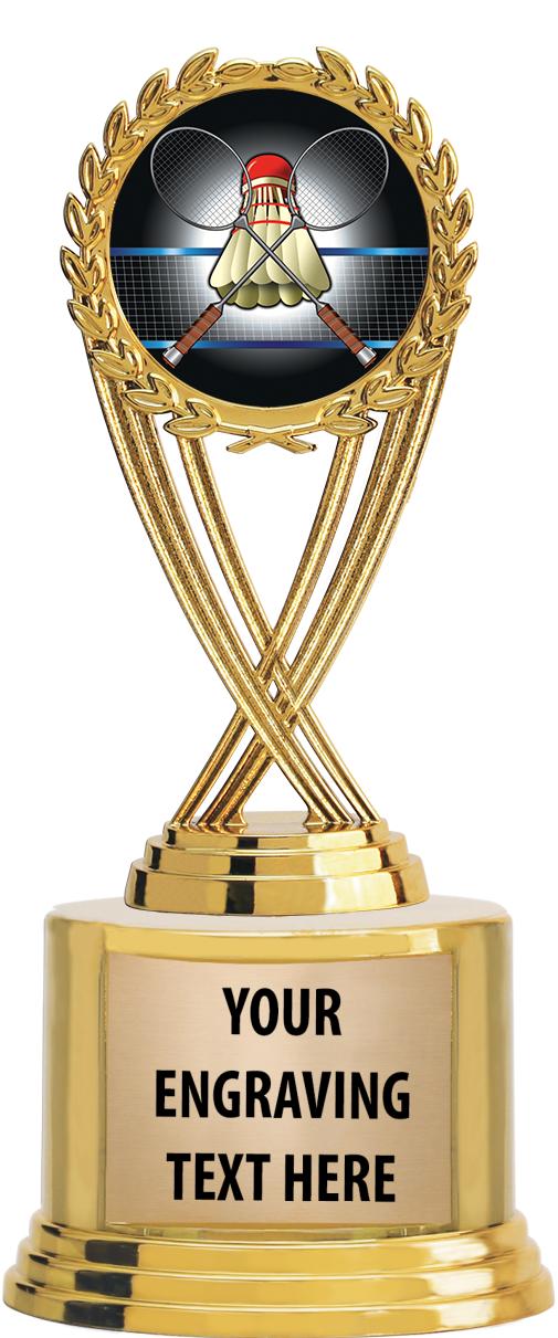 7" TROPHY ON ROUND GOLD BASE