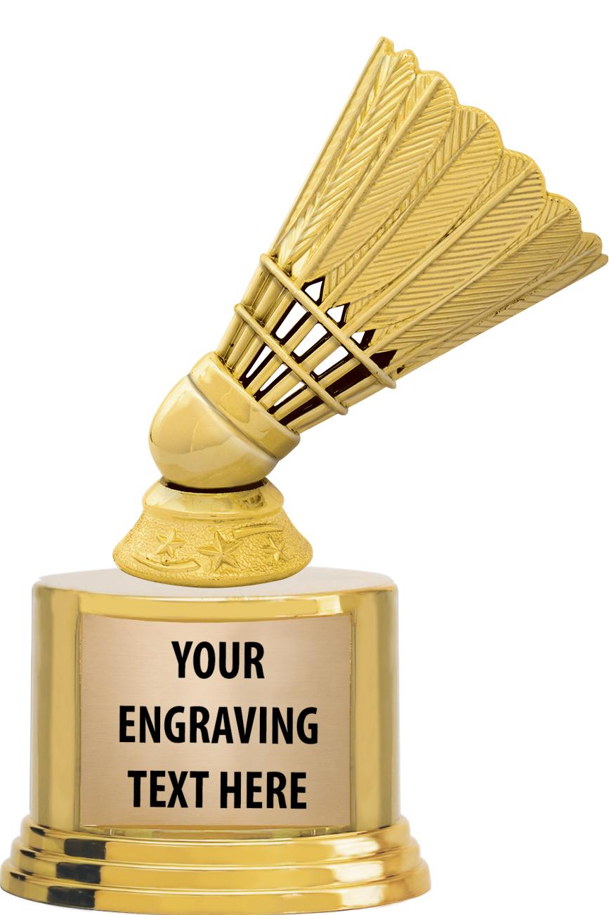 7" TROPHY ON ROUND GOLD BASE