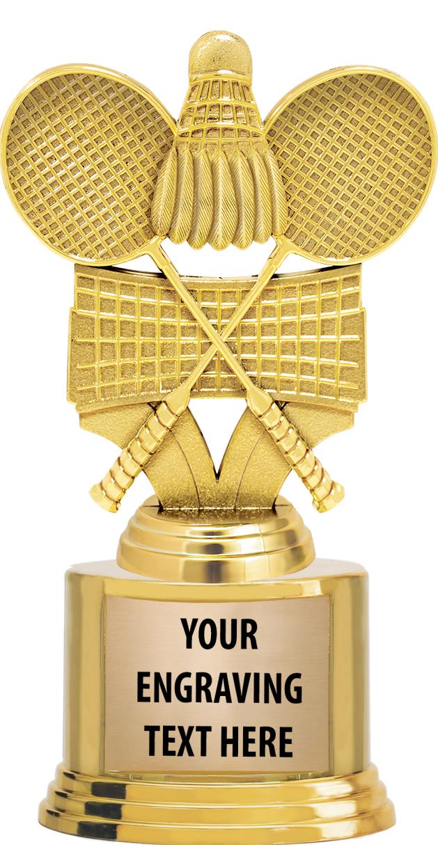 7" TROPHY ON ROUND GOLD BASE