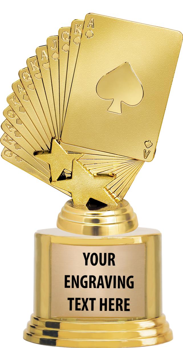 7" TROPHY ON ROUND GOLD BASE