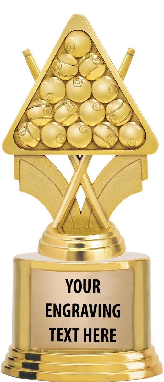 7" TROPHY ON ROUND GOLD BASE