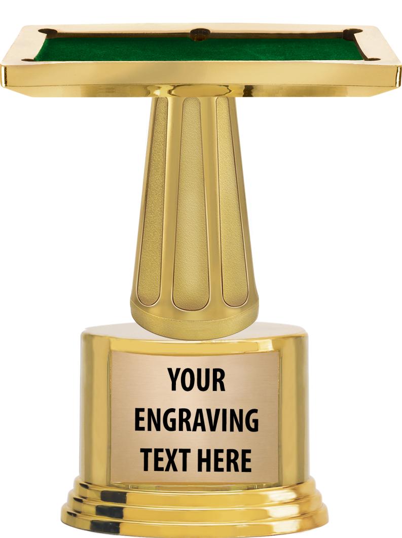 7" TROPHY ON ROUND GOLD BASE