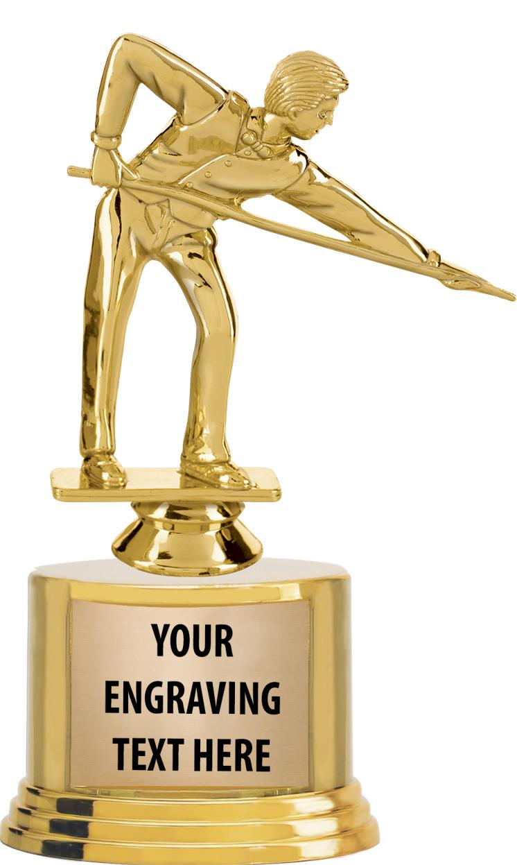 7" TROPHY ON ROUND GOLD BASE