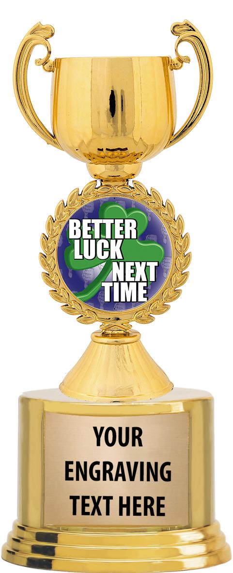 7" TROPHY ON ROUND GOLD BASE