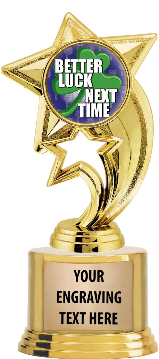 7" TROPHY ON ROUND GOLD BASE