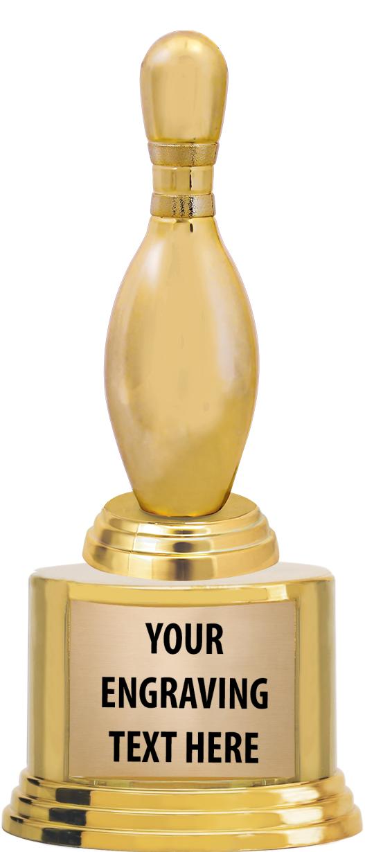 7" TROPHY ON ROUND GOLD BASE