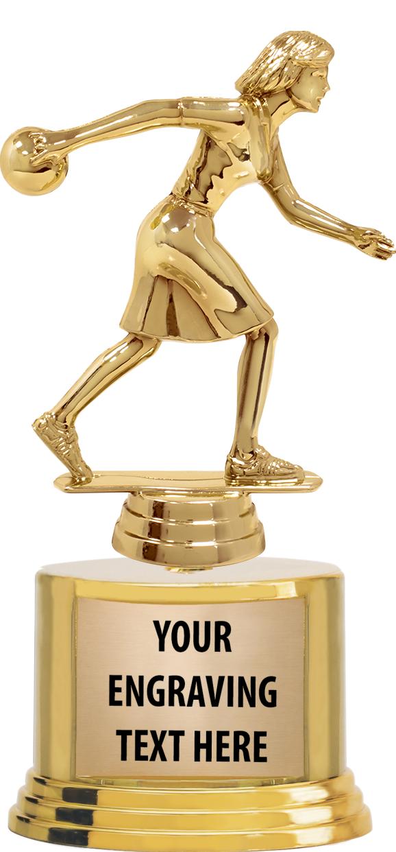 7" TROPHY ON ROUND GOLD BASE