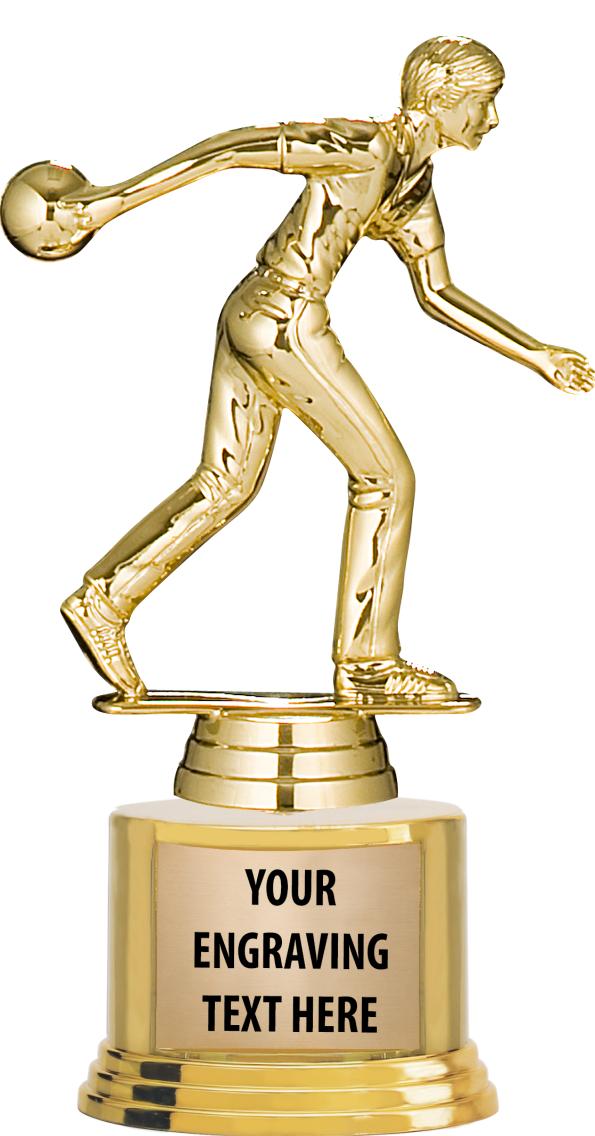 7" TROPHY ON ROUND GOLD BASE
