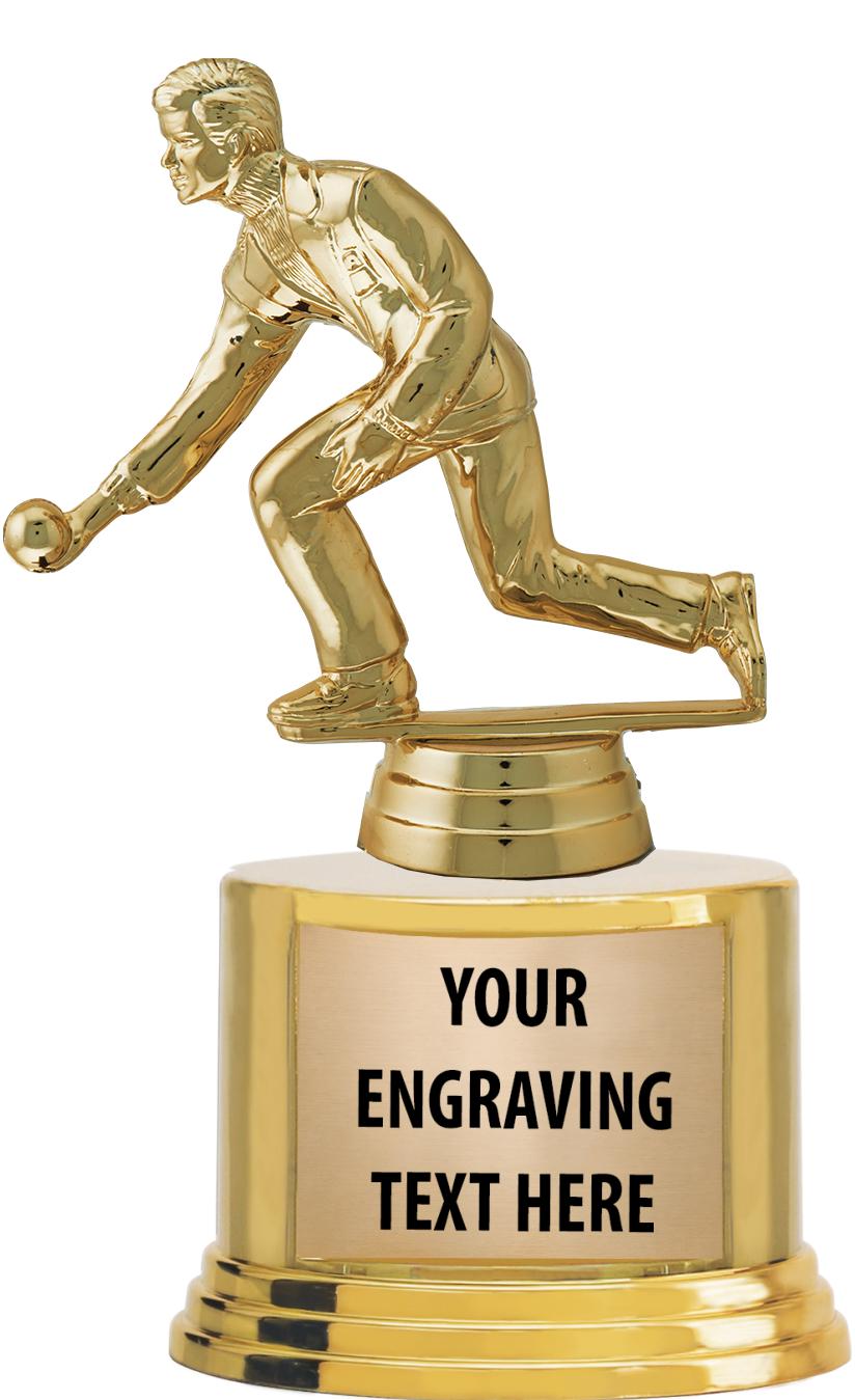 7" TROPHY ON ROUND GOLD BASE