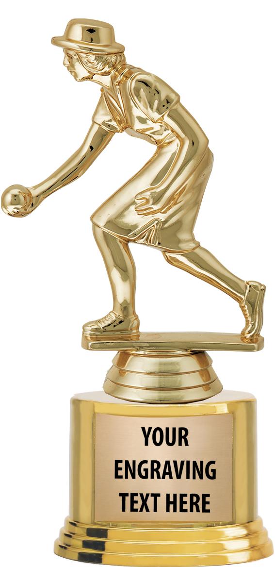 7" TROPHY ON ROUND GOLD BASE