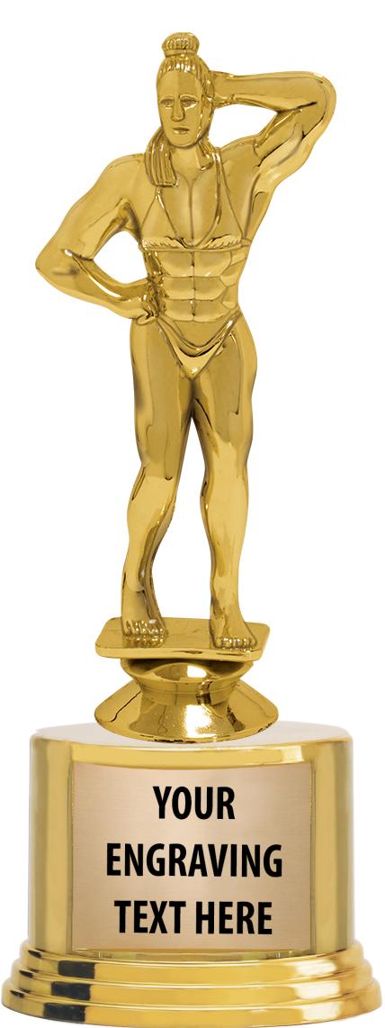 7" TROPHY ON ROUND GOLD BASE