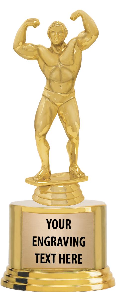 7" TROPHY ON ROUND GOLD BASE