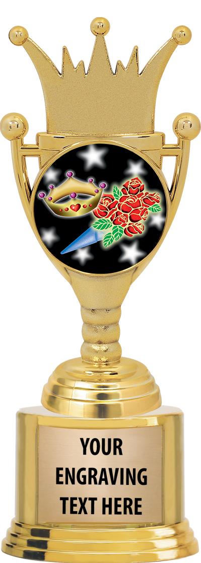 7" TROPHY ON ROUND GOLD BASE