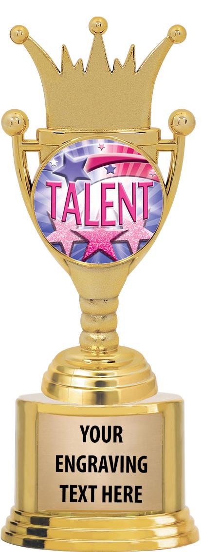 7" TROPHY ON ROUND GOLD BASE