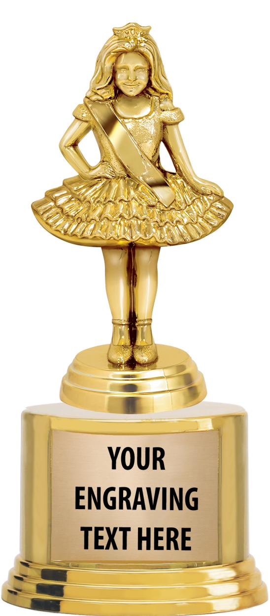 7" TROPHY ON ROUND GOLD BASE