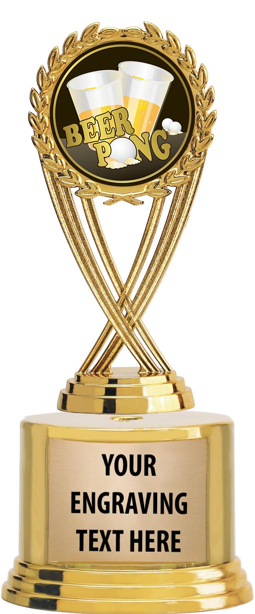 7" TROPHY ON ROUND GOLD BASE