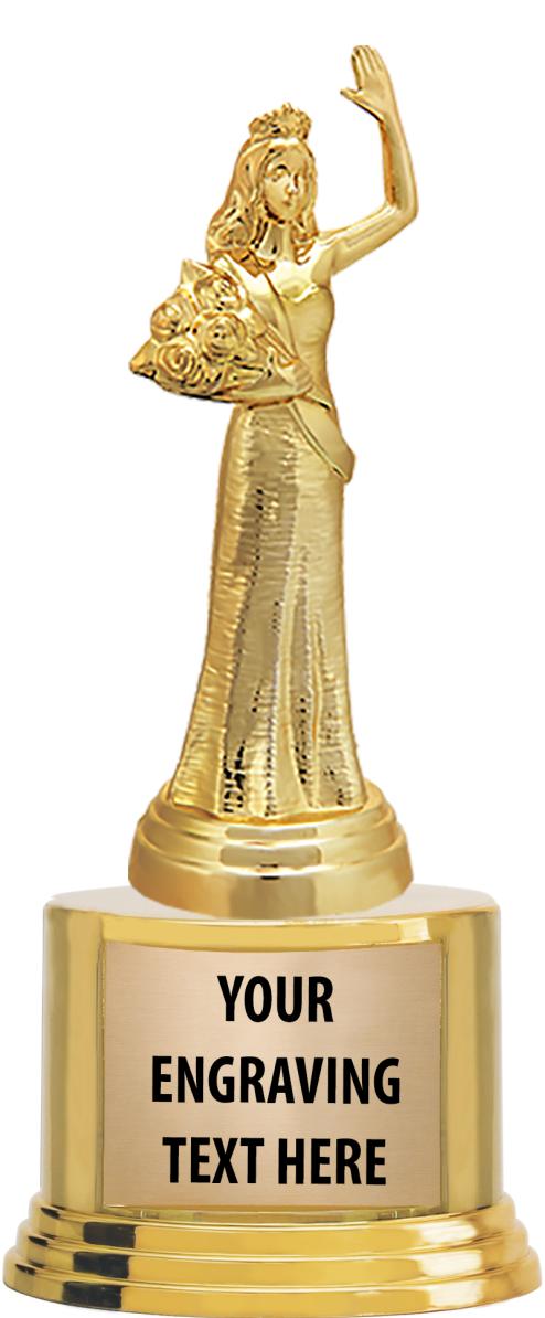 7" TROPHY ON ROUND GOLD BASE