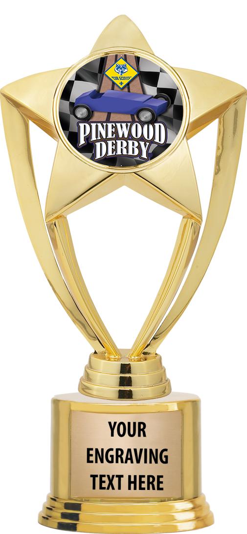 7" TROPHY ON ROUND GOLD BASE