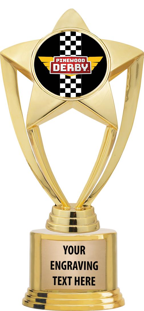 7" TROPHY ON ROUND GOLD BASE