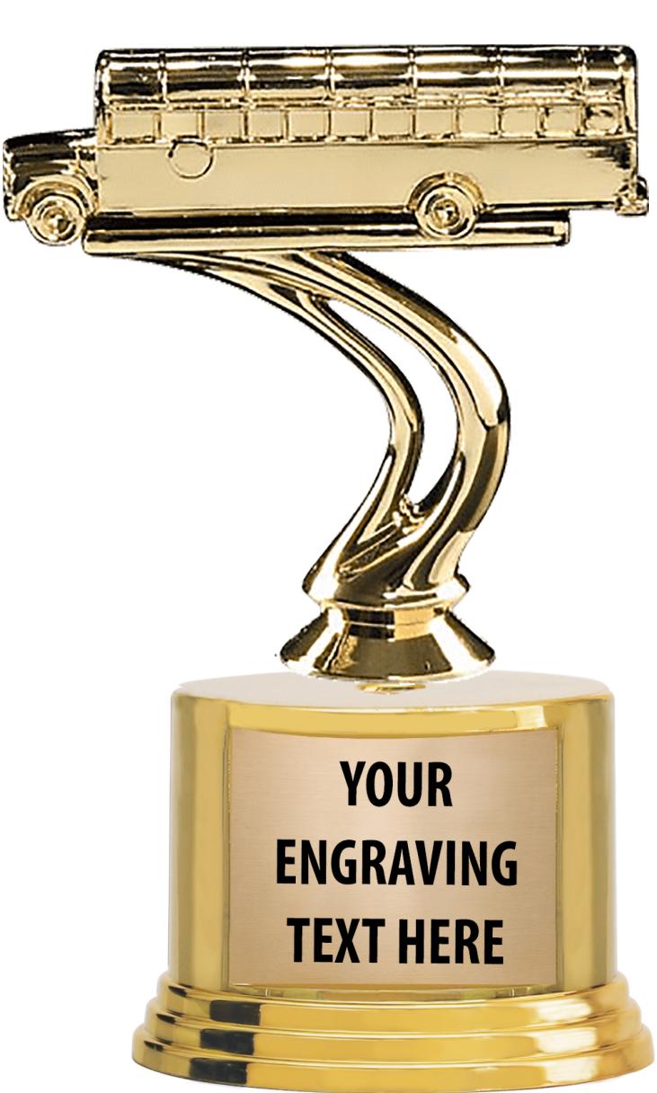 7" TROPHY ON ROUND GOLD BASE