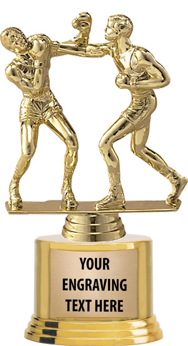 7" TROPHY ON ROUND GOLD BASE