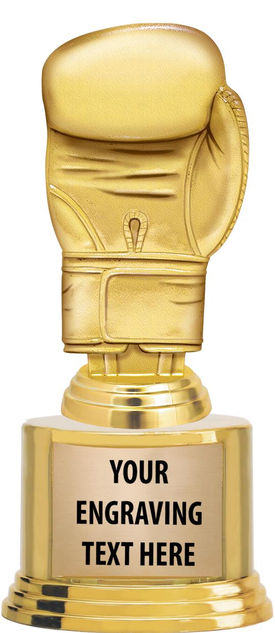 7" TROPHY ON ROUND GOLD BASE