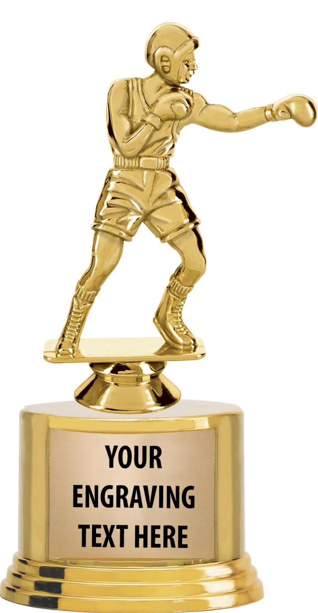 7" TROPHY ON ROUND GOLD BASE